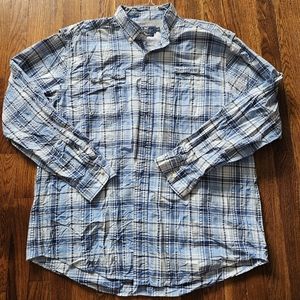 Vineyard Vines Harbor Shirt Fishing Vented Mens‎ XL Shirt Blue Plaid Long Sleeve
